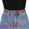 imageAllegra K Grommet Belt Leather Skinny Thin Waist Belts for Women Punk Rock StyleRed