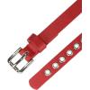 imageAllegra K Grommet Belt Leather Skinny Thin Waist Belts for Women Punk Rock StyleRed