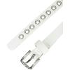 imageAllegra K Grommet Belt Leather Skinny Thin Waist Belts for Women Punk Rock StyleWhite