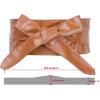 imageAllegra K Ladies Faux Leather Self Tie Bowknot Wide Waist Band Sash Obi Belt for DressesBrown Color
