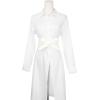 imageAllegra K Ladies Faux Leather Self Tie Bowknot Wide Waist Band Sash Obi Belt for DressesCream
