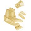 imageAllegra K Ladies Faux Leather Self Tie Bowknot Wide Waist Band Sash Obi Belt for DressesGold