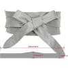 imageAllegra K Ladies Faux Leather Self Tie Bowknot Wide Waist Band Sash Obi Belt for DressesGray