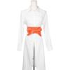 imageAllegra K Ladies Faux Leather Self Tie Bowknot Wide Waist Band Sash Obi Belt for DressesOrange