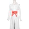 imageAllegra K Ladies Faux Leather Self Tie Bowknot Wide Waist Band Sash Obi Belt for DressesWatermelon Red