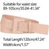 imageAllegra K Ladies Plus Size Pure Belts Adjustable Rectangle Buckle Wide Waistband Belt for DressPink