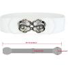 imageAllegra K Lady Metal Interlocking Buckle Stretchy Wasitband Cinch Dress BeltWhite