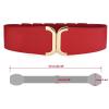 imageAllegra K Lady Textured Faux Leather Stretchy Fabric Cinch Waist BeltRed