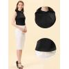 imageAllegra K Office Blouse for Womens 2024 Sleeveless Mock Neck Ruffles Elegant Satin Work TopsBlack