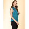 imageAllegra K Office Blouse for Womens 2024 Sleeveless Mock Neck Ruffles Elegant Satin Work TopsDeep Green
