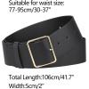 imageAllegra K PU Leather Belts for Women Metal Pin Buckle 2 Inches Wide Belt for Dress PantsBlack