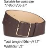 imageAllegra K PU Leather Belts for Women Metal Pin Buckle 2 Inches Wide Belt for Dress PantsLight Coffee