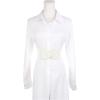 imageAllegra K Plus Size Interlock Buckle 8shaped Faux Leather Elastic Belt Cinch Waistband for LadyCream