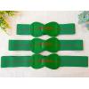 imageAllegra K Plus Size Interlock Buckle 8shaped Faux Leather Elastic Belt Cinch Waistband for LadyGreen