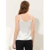 imageAllegra K Satin Camisole for Womens V Neck Sleeveless Spaghetti Strap Cami Tank TopWhite