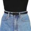 imageAllegra K Skinny Slim Thin Nonporous Waist Belt Rectangle Buckle PU Leather Solid Simple Belts for Jeans DressBlack