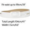imageAllegra K Skinny Slim Thin Nonporous Waist Belt Rectangle Buckle PU Leather Solid Simple Belts for Jeans DressCream