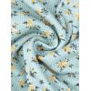 imageAllegra K Smocked Crop Top for Womens Slim Fit Floral Peasant BlouseCyan