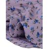 imageAllegra K Smocked Crop Top for Womens Slim Fit Floral Peasant BlousePurple