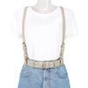 imageAllegra K Unisex Plus Size Vintage PU Leather Y Back Suspenders Adjustable Holes Belts for Women MenBeige