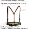 imageAllegra K Unisex Plus Size Vintage PU Leather Y Back Suspenders Adjustable Holes Belts for Women MenBlack