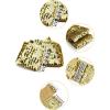 imageAllegra K Woman Sequin Detail 7cm Wide Textured Strentchy Waist Cinch Belt WaistbeltGold Tone