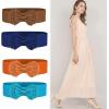 imageAllegra K Women Bowtie Ornament Press Stud Button Elastic Waist Cinch BeltBlack