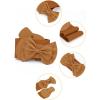 imageAllegra K Women Bowtie Ornament Press Stud Button Elastic Waist Cinch BeltBrown