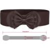 imageAllegra K Women Bowtie Ornament Press Stud Button Elastic Waist Cinch BeltCoffee