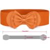 imageAllegra K Women Bowtie Ornament Press Stud Button Elastic Waist Cinch BeltOrange