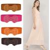imageAllegra K Women Bowtie Ornament Press Stud Button Elastic Waist Cinch BeltRed