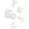 imageAllegra K Women Bowtie Ornament Press Stud Button Elastic Waist Cinch BeltWhite
