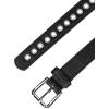 imageAllegra K Women Grommet Belt PU Leather Metal Buckle Skinny Waist Hollow BeltsBlack