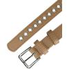 imageAllegra K Women Grommet Belt PU Leather Metal Buckle Skinny Waist Hollow BeltsKhaki