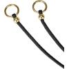 imageAllegra K Women PU Leather Skinny Rope Belt Round Ring Endings Self Tie Waistband Thin Waist StrapBlack