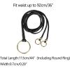 imageAllegra K Women PU Leather Skinny Rope Belt Round Ring Endings Self Tie Waistband Thin Waist StrapBlack