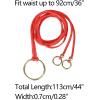 imageAllegra K Women PU Leather Skinny Rope Belt Round Ring Endings Self Tie Waistband Thin Waist StrapRed