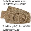 imageAllegra K Women Wide Waist Belts Braided Woven Belts for Dress Chunky BuckleBrown
