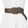 imageAllegra K Women Wide Waist Belts Braided Woven Belts for Dress Chunky BuckleCoffee