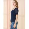 imageAllegra K Womens 2023 Elegant Square Neck Tops Semi Sheer Puff Sleeve BlouseBlue