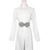 imageAllegra K Womens Bowknot Elastic Belts 24quot Width Elegant Cute Stretchy Cinch Waistband for Dress WeddingGrey
