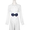 imageAllegra K Womens Bowknot Elastic Belts 24quot Width Elegant Cute Stretchy Cinch Waistband for Dress WeddingNavy Blue