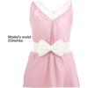 imageAllegra K Womens Bowknot Elastic Belts 24quot Width Elegant Cute Stretchy Cinch Waistband for Dress WeddingWhite