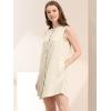 imageAllegra K Womens Button Up Shirtdress Sleeveless Tunic Denim Chambray Dress with PocketApricot