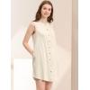 imageAllegra K Womens Button Up Shirtdress Sleeveless Tunic Denim Chambray Dress with PocketApricot