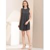imageAllegra K Womens Button Up Shirtdress Sleeveless Tunic Denim Chambray Dress with PocketWashed Black