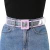 imageAllegra K Womens Clear Waist Belts Plus Size Skinny Belt Waistband for Jeans Dresses CoatsPurple