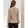 imageAllegra K Womens Elegant Choker Neck Cutout Button Decor Long Sleeve Chiffon Work Office Blouse TopApricot