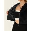 imageAllegra K Womens Faux Fur Coats Long Sleeve 2023 Fall Zipper Up Crop JacketBlack