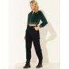 imageAllegra K Womens Faux Fur Coats Long Sleeve 2023 Fall Zipper Up Crop JacketDark Green